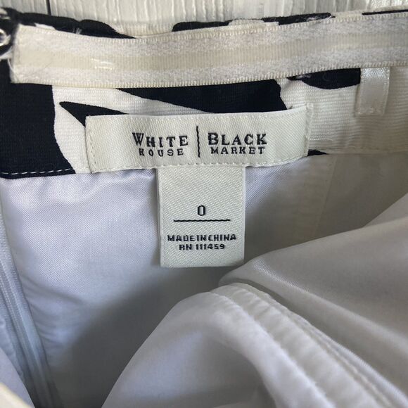 White House Black Market BW Strapless Dress | Floral Design | Fit and Flare - Picture 3 of 3